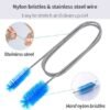 Aquarium Stainless Steel Cleaning Brush 155 CM Double Headed Brush Hose Lily Pipe Brush EVO