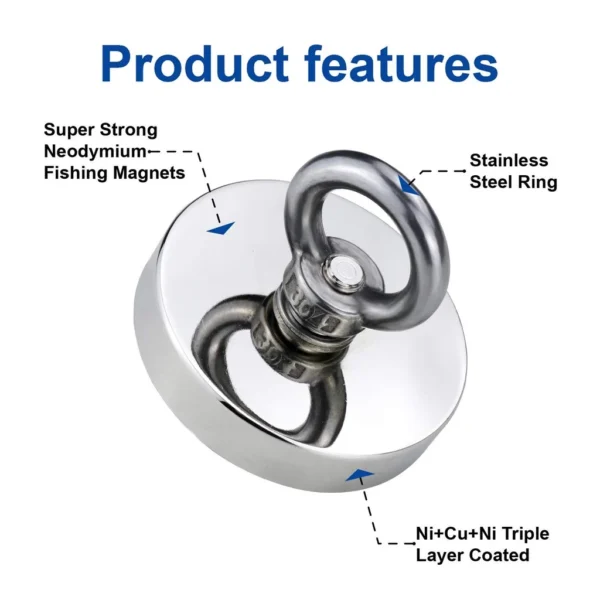 Super Strong N45 Neodymium Magnet for Fishing and Salvage