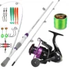 Fishing Rod Reel Set Carbon Fiber Metal Spool 1000 5000 Series Max Drag 10kg 1 8M
