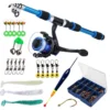 Telescopic Fishing Rod 5 2 1 Spinning Fishing Reel With Fishing Lure Set 1 8M 6ft