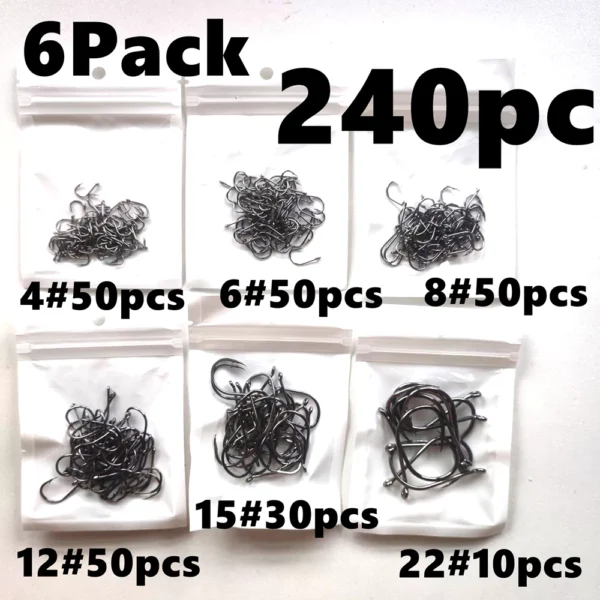 500 Pieces Set Strong Carbon Steel No 3 12 Fishing Hooks Single Circle Fishing Hook Fly Fishing Jip Barbed Carp Hooks Sea Tackle Accessories