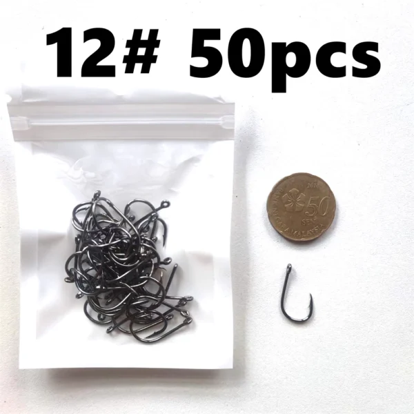 500 Pieces Set Strong Carbon Steel No 3 12 Fishing Hooks Single Circle Fishing Hook Fly Fishing Jip Barbed Carp Hooks Sea Tackle Accessories