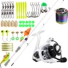 Fishing Rod Reel Set Carbon Fiber Metal Spool 1000 5000 Series Max Drag 10kg 1 8M