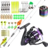 Fishing Rod Reel Set Carbon Fiber Metal Spool 1000 5000 Series Max Drag 10kg 1 8M