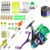 Fishing Rod Reel Set Carbon Fiber Metal Spool 1000 5000 Series Max Drag 10kg 1 8M