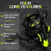 Spinning Fishing Reel Max 20LBS Drag Powerful 5 2 1 High speed Mental Waterproof Rotating Reel for Bass Trout Suitable Free Hooks