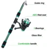 Telescopic Fishing Rod 5 2 1 Spinning Fishing Reel With Fishing Lure Set 1 8M 6ft