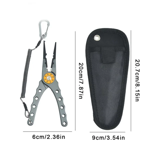 Aluminum Alloy Fishing Pliers Lightweight Fishing Tackle Pliers Braid Equipped With Sheath And Lanyard Playar