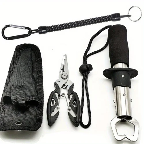 Kit Fishing Pliers and Fish Lip Gripper Muti Function Tools Fishing Tackle Set