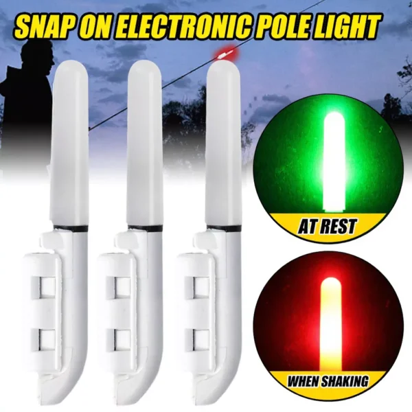 Explosive Flash Fishing Rod Lightstick Removable LED Float Pole Light CR425 Battery Glow Stick Snap on Electronic Pole Light Outdoor Fishing Tackle